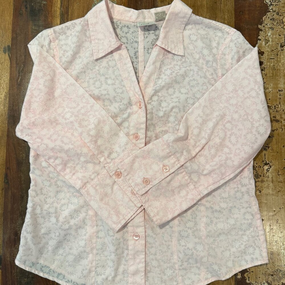 Fiorlini International Pink Button Down 3/4 Sleeve Blouse‎ Size M
